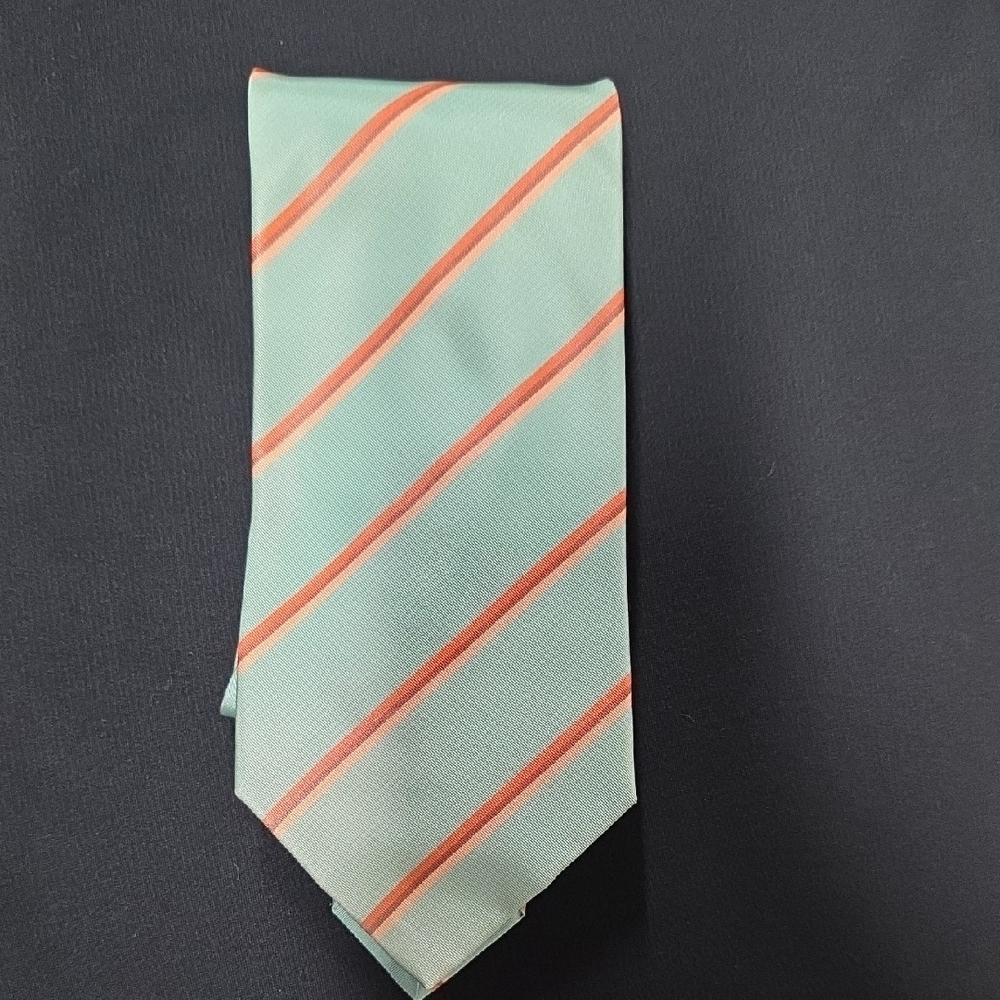 Burberry Mint and Coral Striped Tie